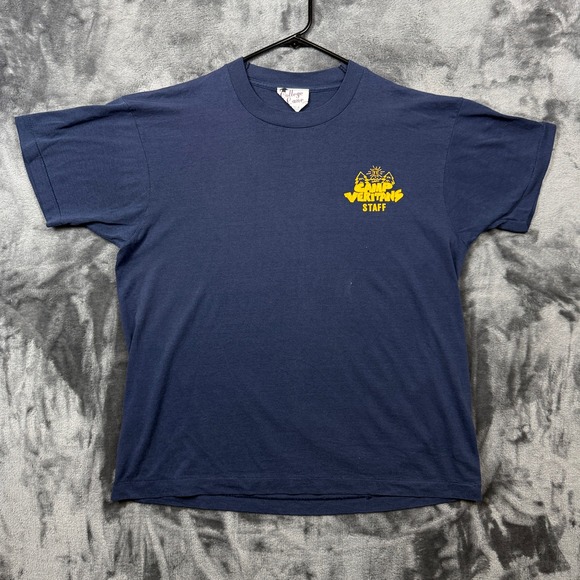 College Lane Other - College Lane T-Shirt Mens XL Navy Camp Veritans Staff Vintage USA Made 50/50
